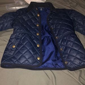 Polo quilted toddlers girls coat 4T navy blue